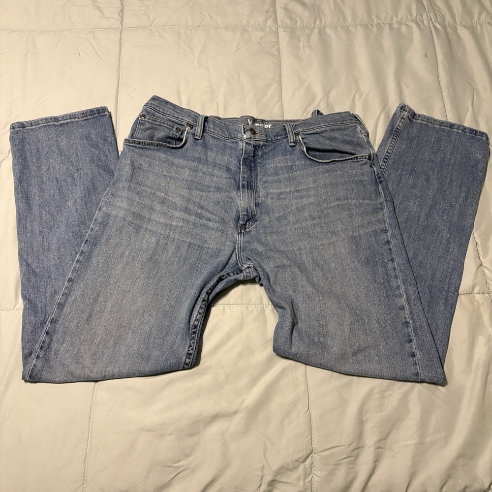 Wrangler Men's Regular Fit Jeans 38x34 Blue Denim Straight Leg MAM25ZN